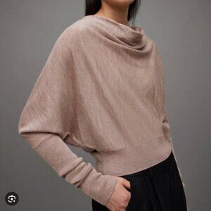 AllSaints Ridley Cowl Neck Cropped Sweater wool and cashmere blend Size Small